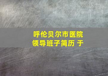 呼伦贝尔市医院领导班子简历 于